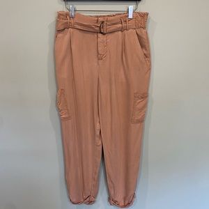 Free People Peach Ankle Cropped Pants